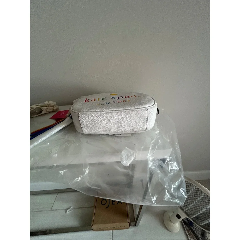 Kate Spade Kourtney‎ Spectrum Logo Camera Bag White Rainbow WKRU6941 Crossbody